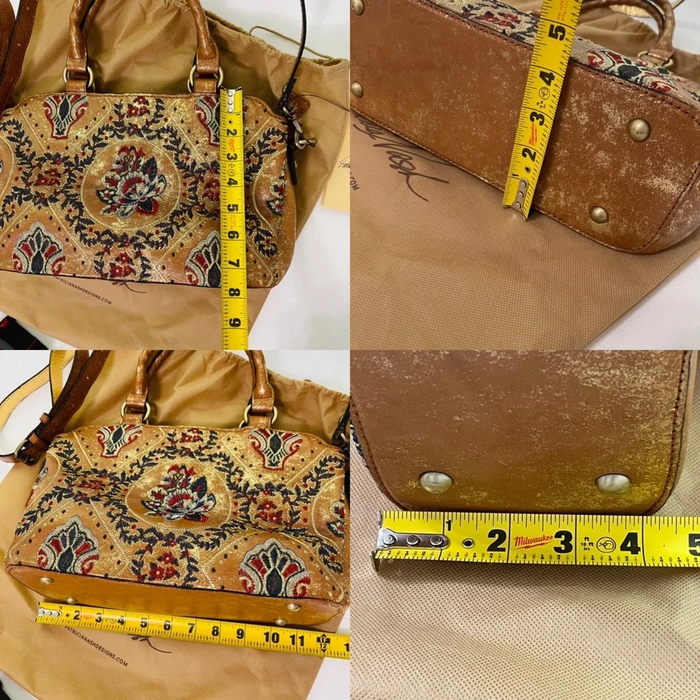 PATRICIA NASH crossbody tote Provincial Embroidery Collection ANGELIN Tan Gold - Picture 16 of 16